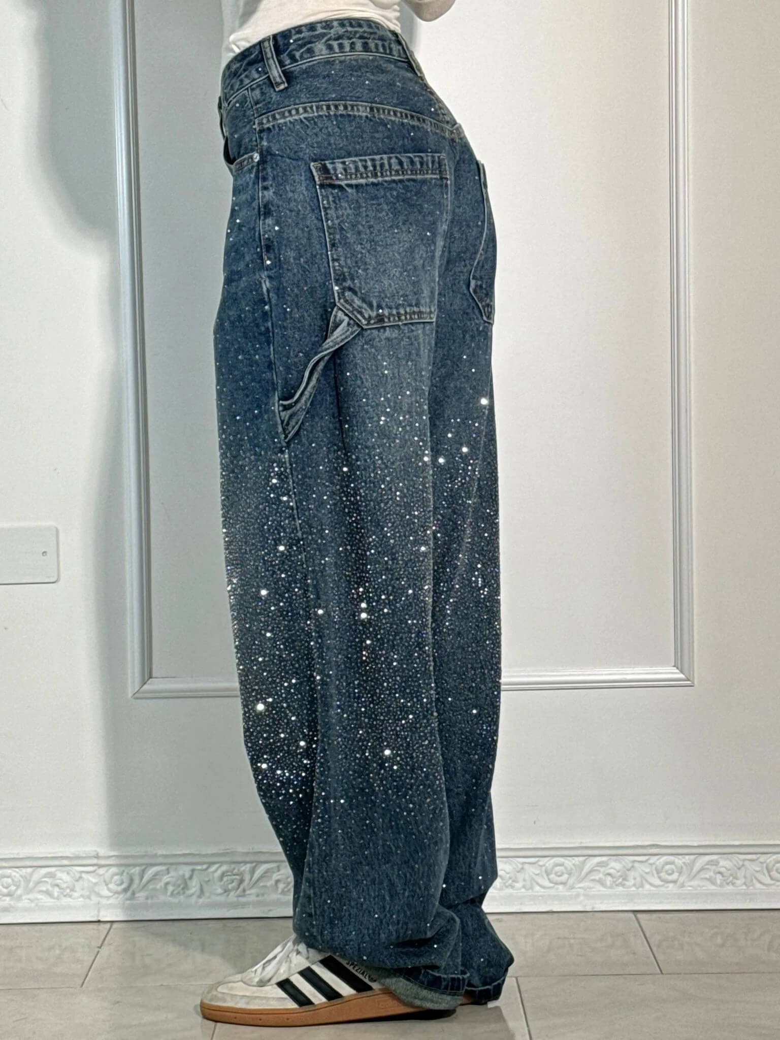 Jean Large Brillant | Denim | Coupe Oversize Scintillante