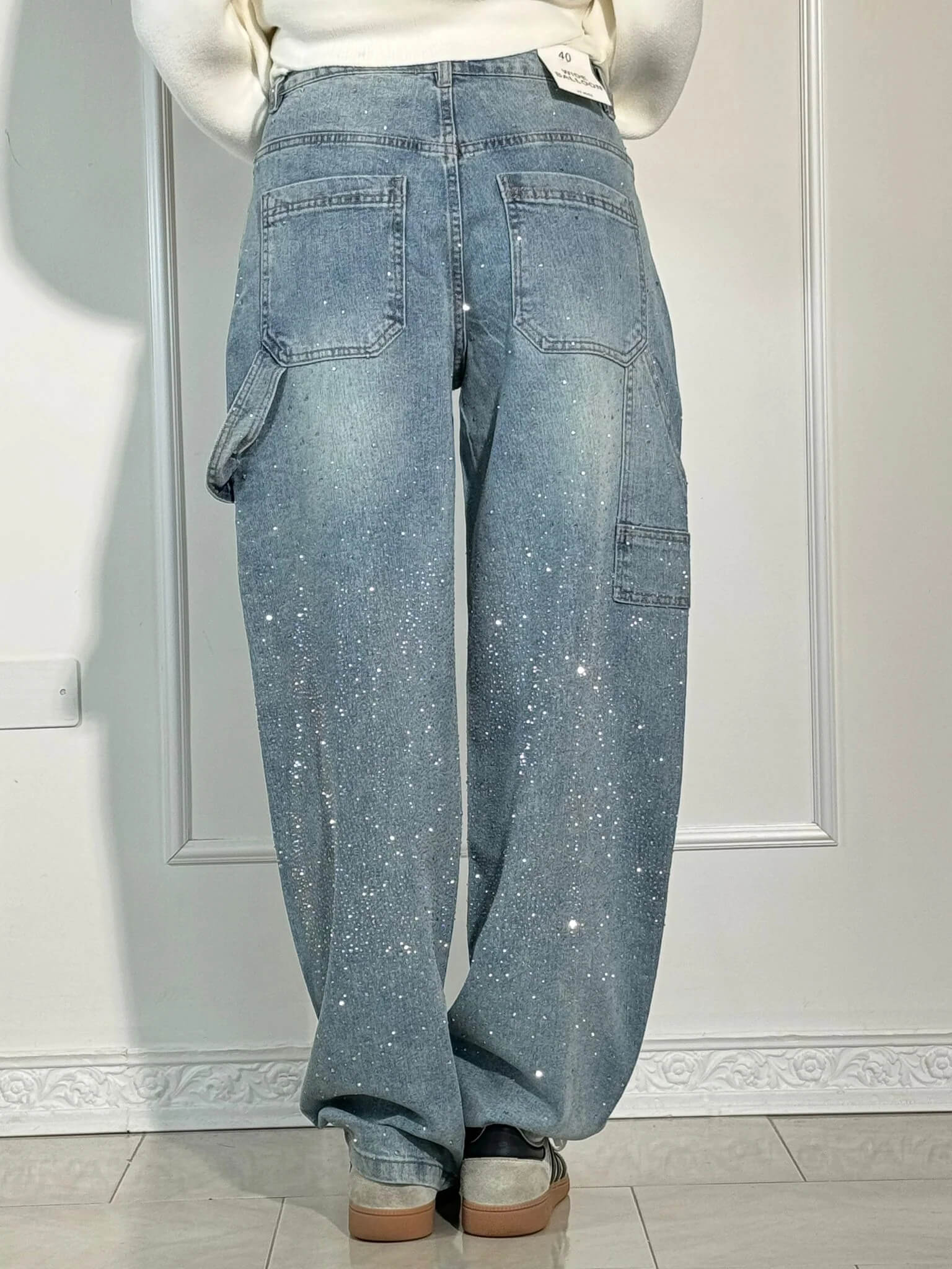 Jean Large Brillant | Denim | Coupe Oversize Scintillante