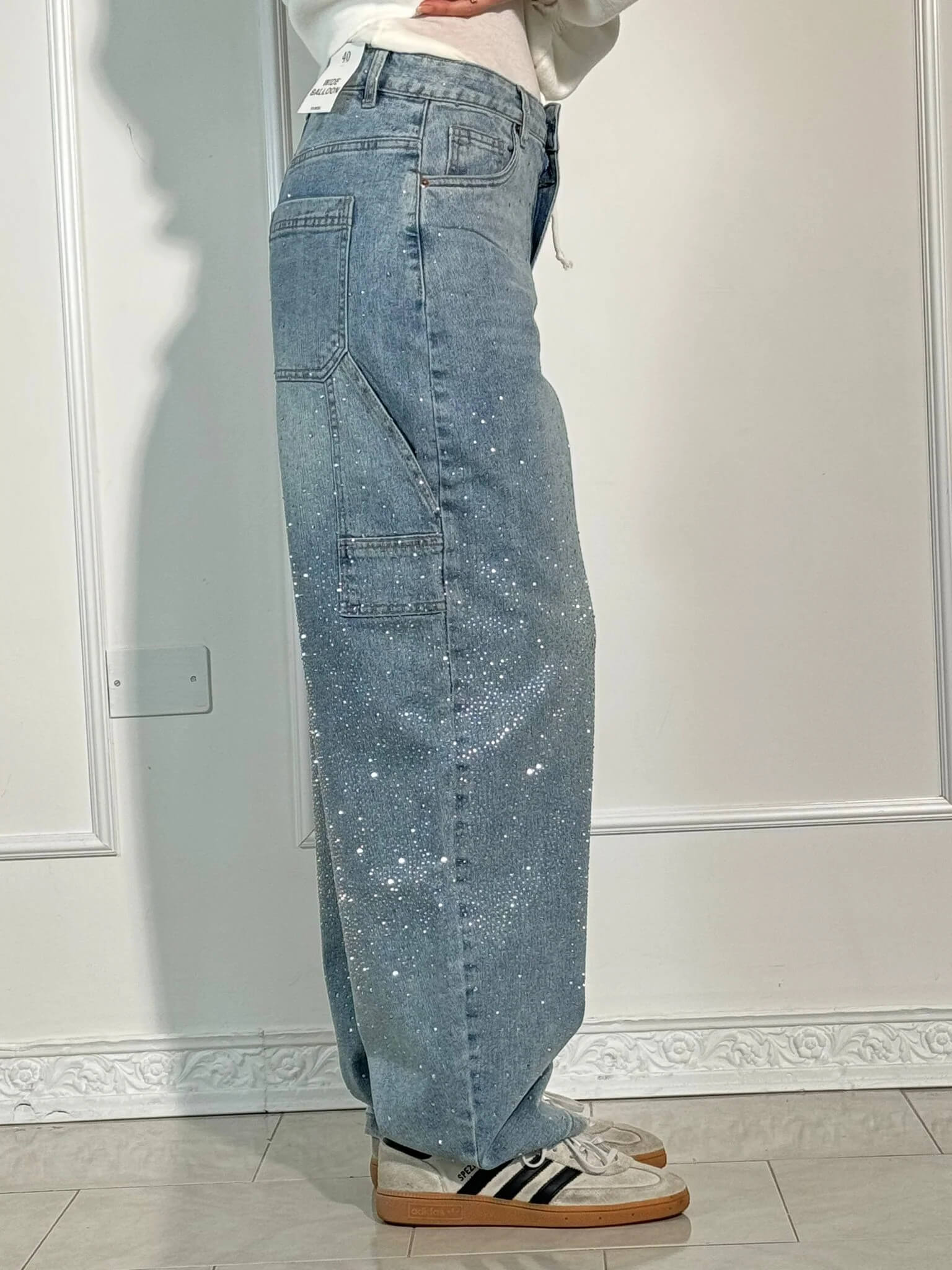 Jean Large Brillant | Denim | Coupe Oversize Scintillante