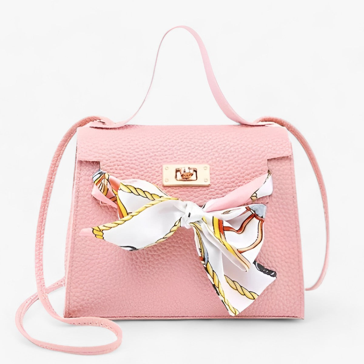 Sac Structuré avec Foulard | Chic & Élégant | Simili Cuir